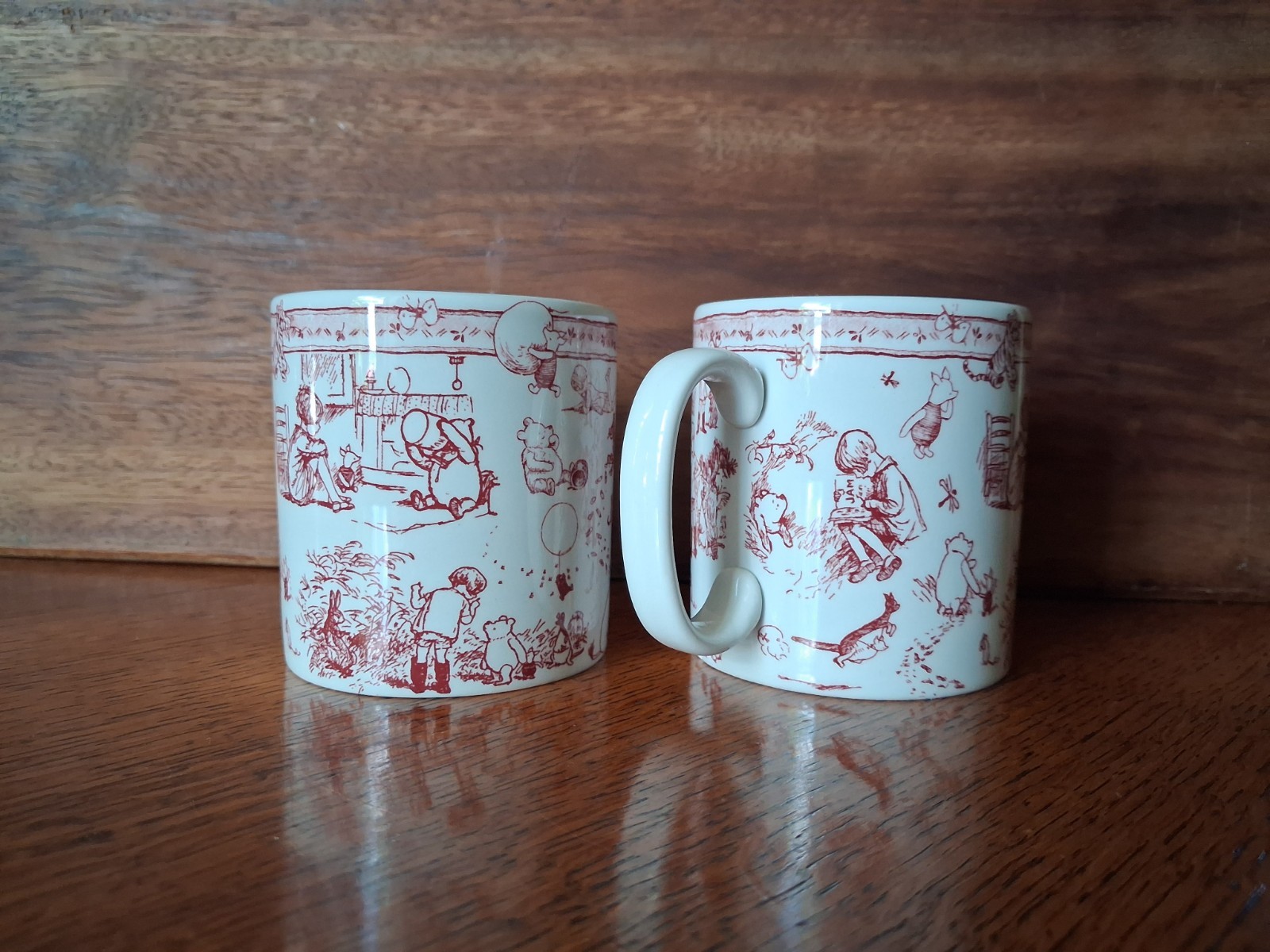 Two Spode Classic Pooh Discovery Mugs Disney Showcase Collection