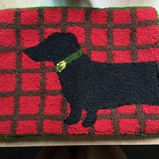 Dachshund Pillow Cover Martha Stewart Collection Xmas Red Plaid Dog 18  x14  