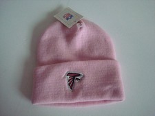 ATLANTA FALCONS PINK    BEANIE KNIT TOBOGGAN HAT CAP 00S Y2K VINTAGE L1