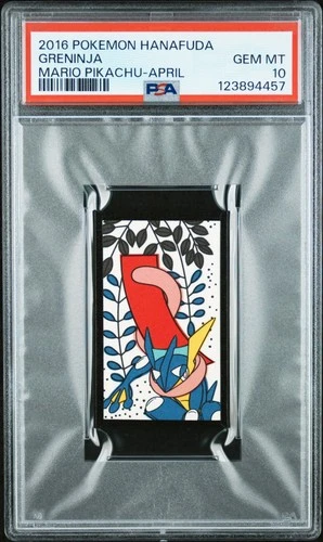 2016 POKEMON HANAFUDA MARIO PIKACHU APRIL GRENINJA PSA 10