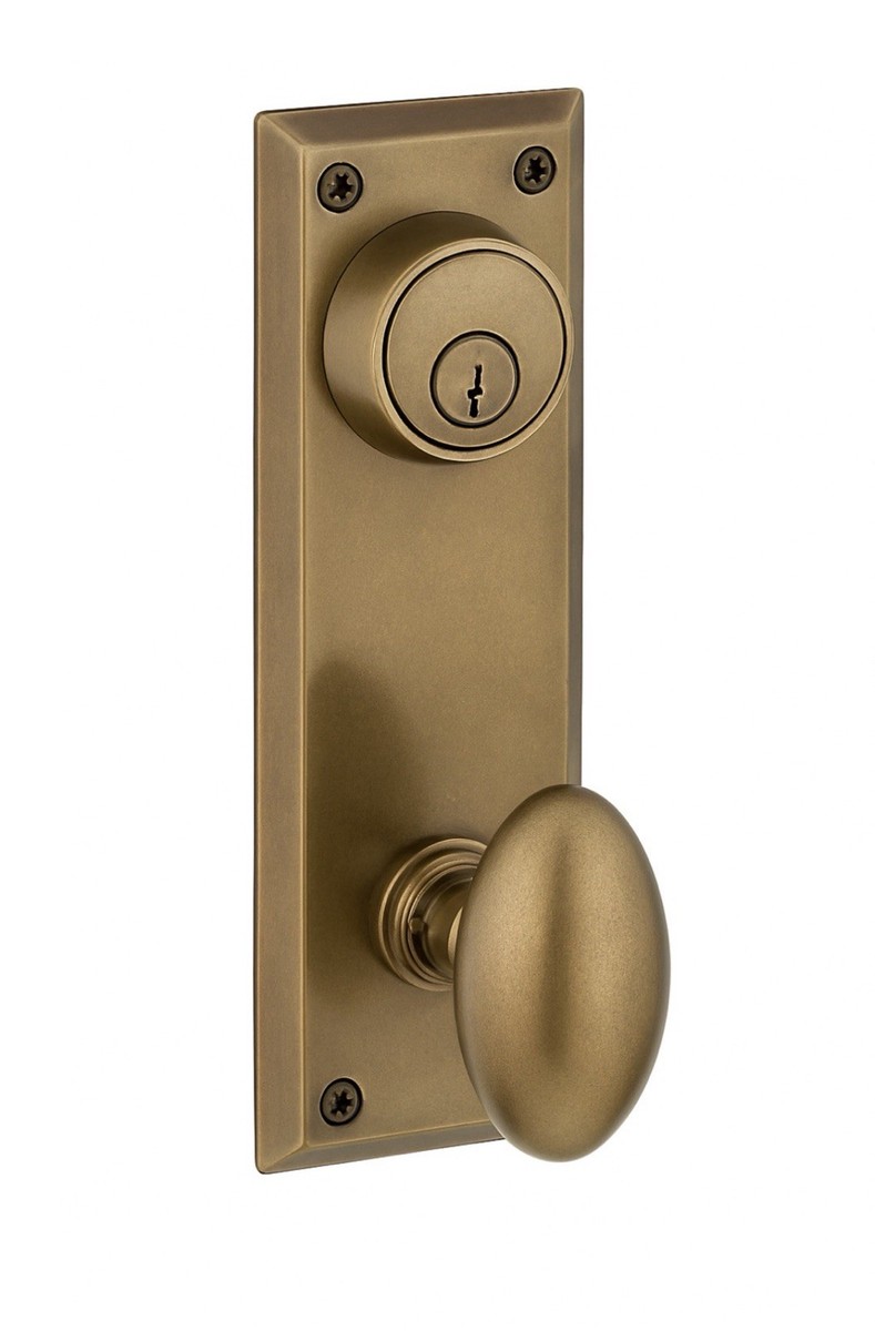 Emtek 8080US7 Quincy Sideplate Single Cylinder Keyed Entry Door