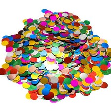 Multicolor Metallic Foil Confetti 0.59 Inch Round Dots Glitter 2.11 OZ Party