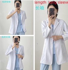 Women White Coat Doctor Nurse Jacket Medical Lab Uniform Work Clothes Suit style