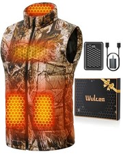 Graphene Heated Vest For Men 7.4V Fast Charge Large Medium Timber Camo