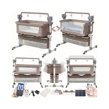 Electric Bluetooth Smart Bassinet for Co-Sleeping, Convertible Baby Bedside C...