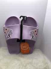 Wonder Nation Big Girl Size 4-5 Icon Eva Slide Sandals Purpl
