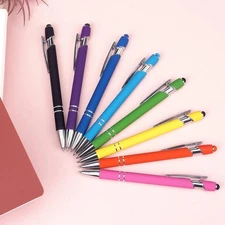 8 Pack Ballpoint Pen 2-In-1 Stylus Retractable Ballpoint Pen with Stylus Tip