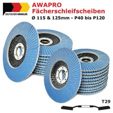 AWAPRO&reg; F&auml;cherscheiben Inox Edelstahl 115mm 125mm Schleifmop Schleifscheiben