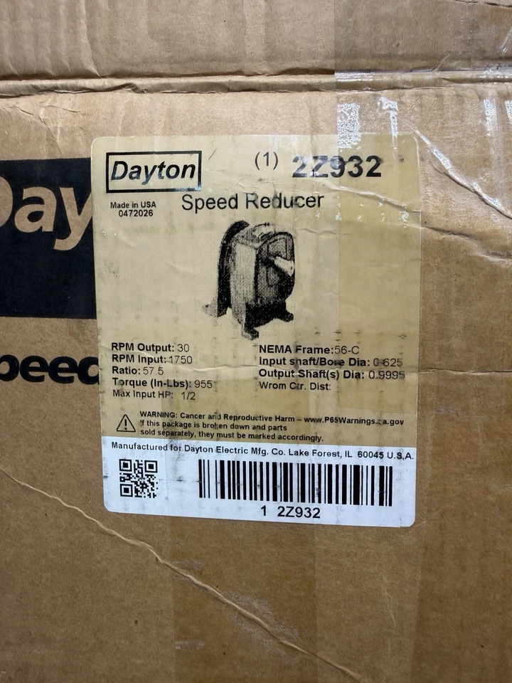 Dayton 2Z932 Parallel Inline Speed Reducer, C-Face, 57.5:1, 30 RPM - Image 3 of 4