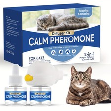 Cat Calming Diffuser Kit  2 Refills 48ml 60 Day Supply Pheromone Anxiety Relief