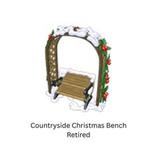 Webkinz Retired Countryside Christmas Bench Rare Holiday Seating Gazebo Style