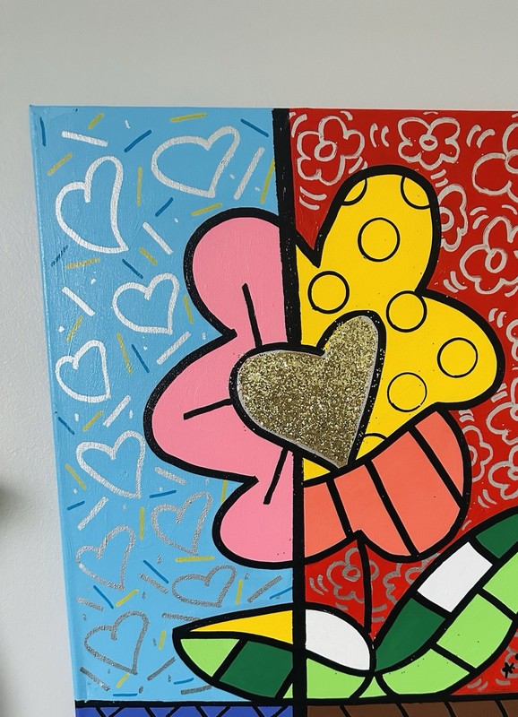 Flower Painting by Alex Vera, pop art, wall art, canvas art, pop art artwork 