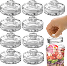 9 Pack Fermentation Glass Weights with Easy Grip Handles for Wide Mouth Mason Ja