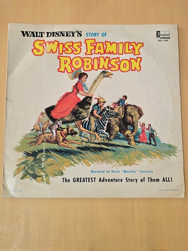 Vintage 1960s Walt Disney's The Story of Swiss Family Robinson Vinyl Record LP