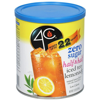 Zero Sugar Half & Half Iced Tea Lemonade Drink Mix Powder 13.9 oz Canister