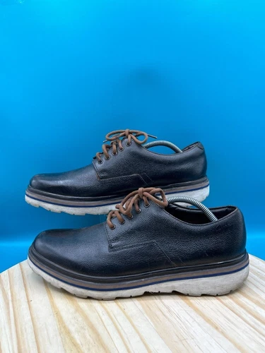 Scarpe casual Clarks Frelan Edge Oxford da uomo taglia 9 5 nere in pelle stringate