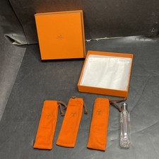 X3 Authentic Herm�s Paris Dust Bag Pouches, Empty Perfume Bottle & Gift Box Lot