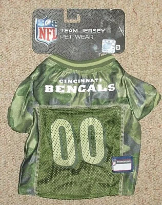 NWT Pets First Pet Wear NFL Cincinnati Bengals Camo Team Jersey Size Small