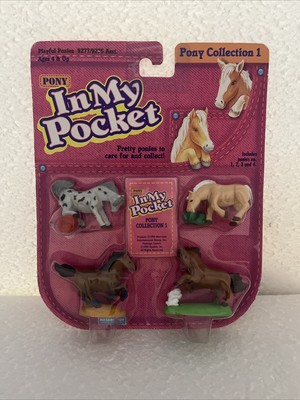 1994 In My Pocket Pretty Pony Collection 1 - Ponies #1, 2, 3, 4, Cracked Bubble
