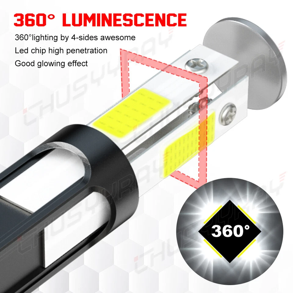 9003 H4 LED Headlights Bulbs High Low Beam For Honda Civic Sedan/Coupe 1992-2003 - Image 2 of 4