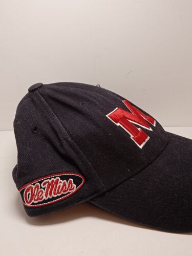 True Ole Miss Rebels Fitted Small Size Hat Cap/ Blue With Red Letters - Picture 2 of 5