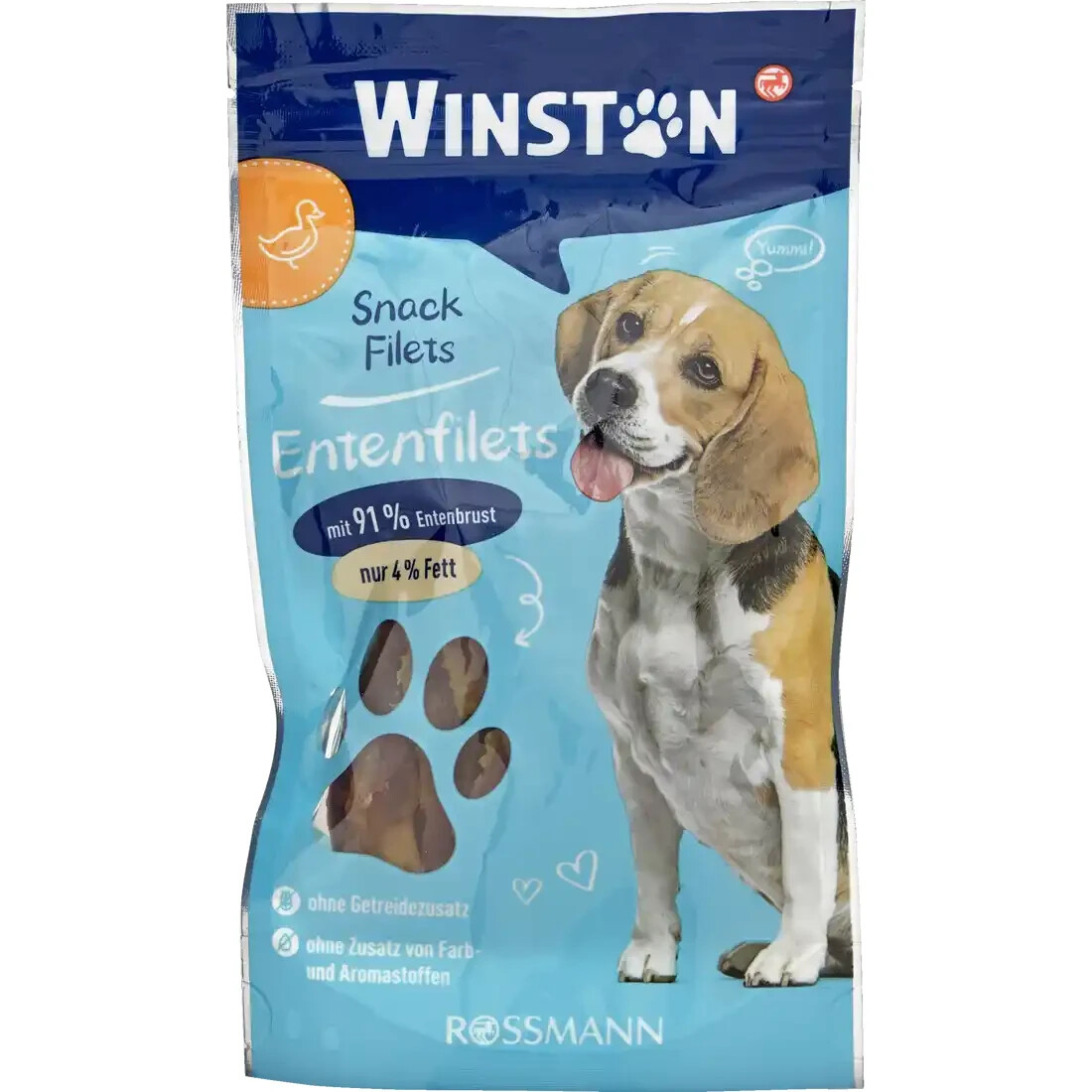 6 x 80 g | Winston Snack Filets mit Ente ohne Getreidezusatz ohne Farbstoffe