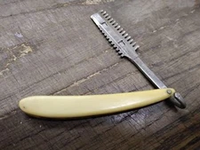 Vtg Durham Duplex Barbers Hair Shaper Open Comb Straight Razor Made In USA
