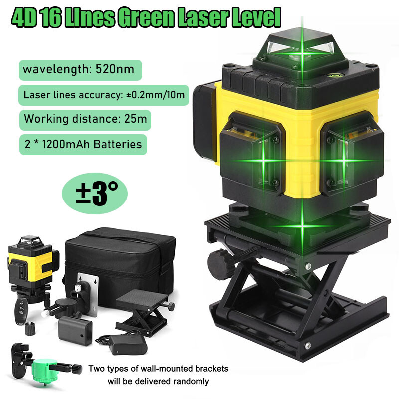 Livella Laser Autolivellante Verde 360° - 12 Linee, 3x360°, Con Batterie, Per Interni Ed Esterni, Kit Completo - Foto 2
