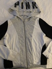 womens victoria s secret Pink size XS zip up Hoodie jacket White/Grey/Black