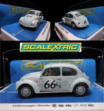 Scalextric Volkswagen Beetle Light Blue # 66 1:32 Slot Car DPR C4498