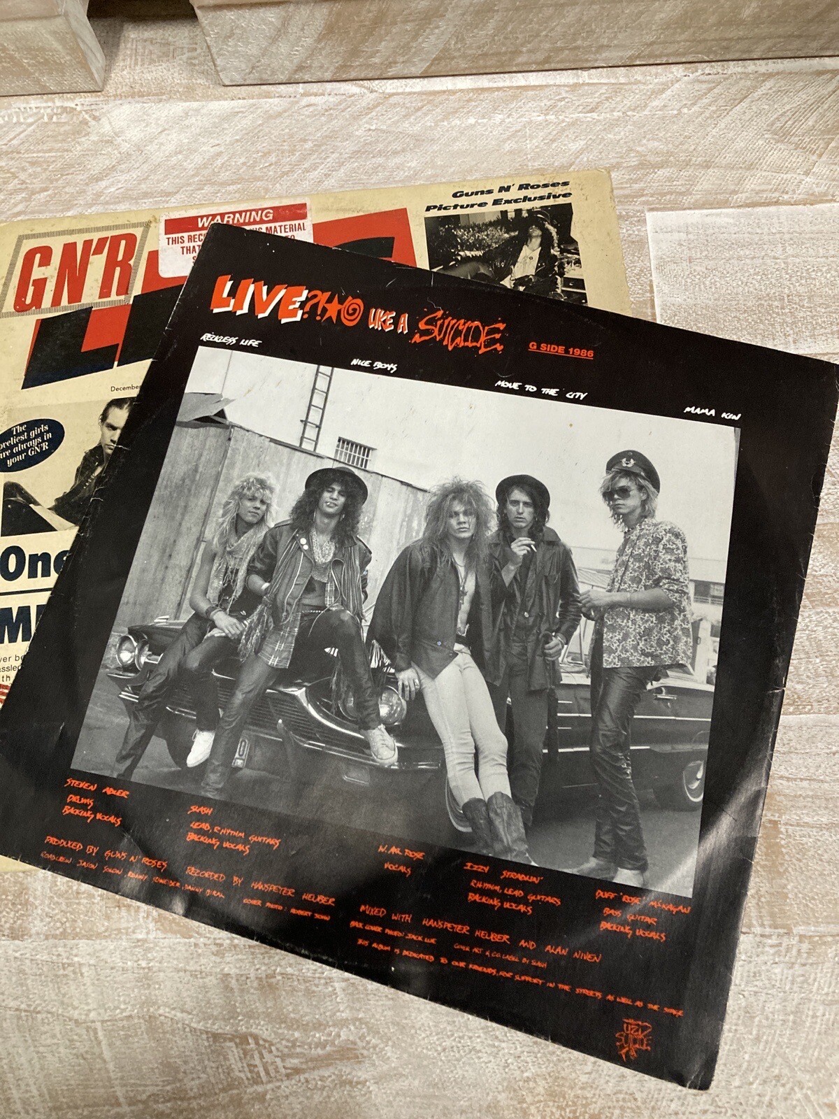 GUNS N' ROSES G N' R Lies GEFFEN 1988 UNCENSORED SLEEVE 1ST PRESS VINYL