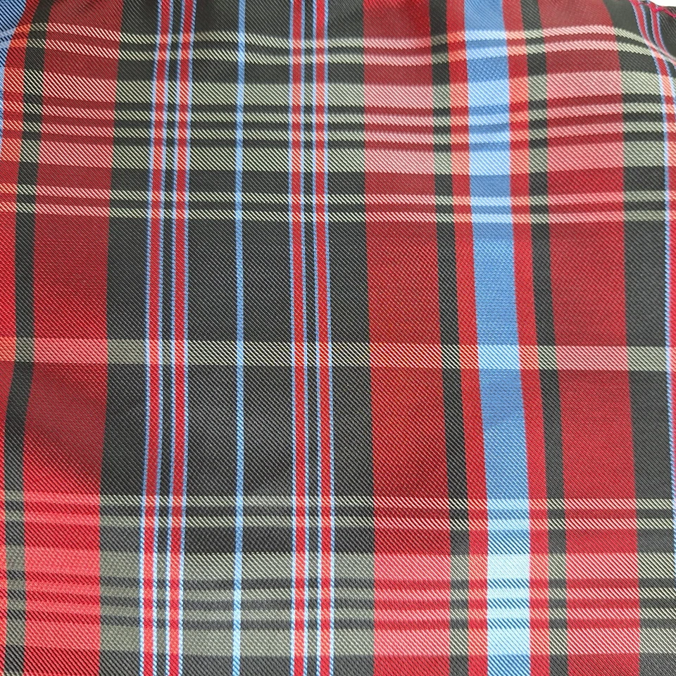 男式聚酯纤维编织格子汉基口袋正方形黑色勃艮第蓝色 — 第 3/4 张图片