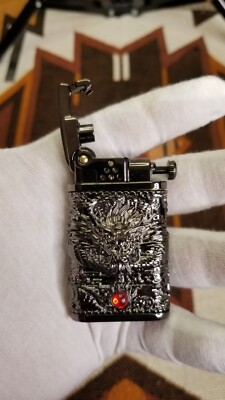 Zorro Semi-Automatic Push Button Luxury Dragon Windproof Kerosene Pocket Lighter
