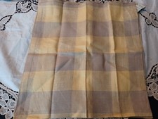 4 Pottery Barn linen napkins yellow plaid pattern 20" sq New