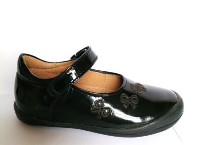 Noel Ena Girl's Black Patent Leather School Shoes, Narrow Fit