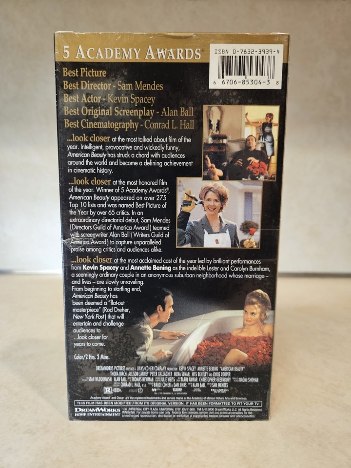 American Beauty [VHS] – Kultfilm Von Sam Mendes Mit Kevin Spacey