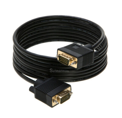 15FT VGA/SVGA Cable Male to Male Monitor TV Video Wire 15 PIN Cord