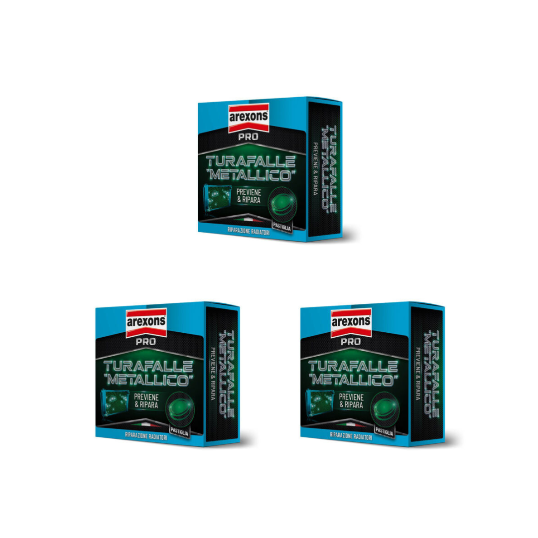 3X TURAFALLE METALLICO 25 GR PASTIGLIA RADIATORI CARTER MONOBLOCCHI AREXONS 3573