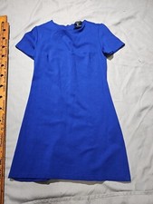 Forever 21 Dress Womens Small Blue Zip Sheath Casual Career Preppy Minimalist 