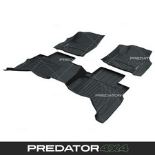 BLACK RUBBER CAR FLOOR MATS