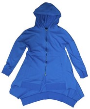 Pal Offner Hooded Sweatshirt Coat Relaxed Zip Pocket Asymmetric Lagenlook 1/xs