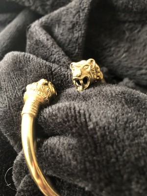 MMA Museum Collection Lion Head Bangle Bracelet Sterling Silver 