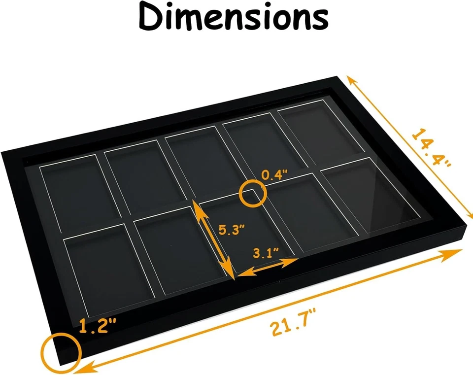 Graded Trading Card Display Case 10 PSA Slabs Sport Football Baseball Wood Frame - Image 2 of 4