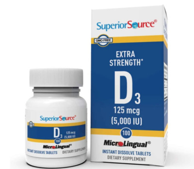 Superior Source Extra Strength Vitamin D3 5,000 IU Tablet, 100 Count