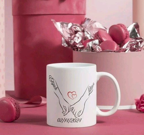 Personalized Pinky Promise Holding Hands Couples Gift Valentine's Day Mug