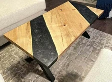36" x 22" Epoxy Corner Table Top / Epoxy Resin Coffee Table Top Home Furniture