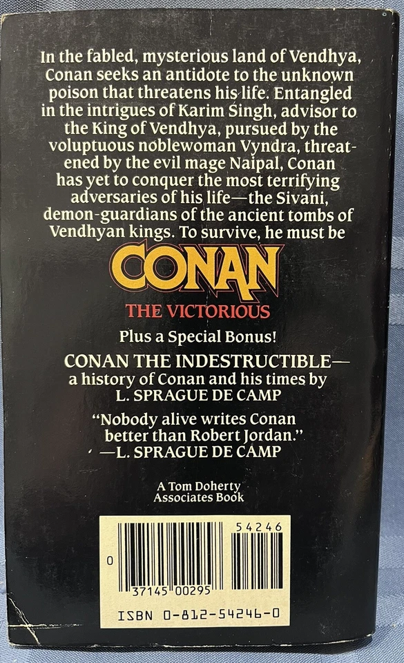 CONAN The Victorious by Robert Jordan 1st Tor Print 1985 - Image 2 of 3