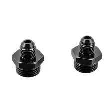 2pc 6AN Flare to 10AN ORB Male Fuel Rail Adapter O-Ring Fittings Aluminum Black.