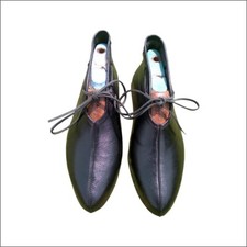 Roman leather lace shoes pair black Leather lace up ankle shoes footwear pair