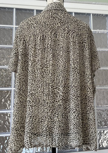 MARKS & SPENCER Women's Leopard Print Short Sleeve Button Up Blouse UK 22 US 18 - Picture 5 of 13